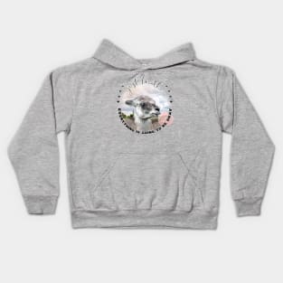 Cute Llama with Bubblegum Just Breathe Kids Hoodie